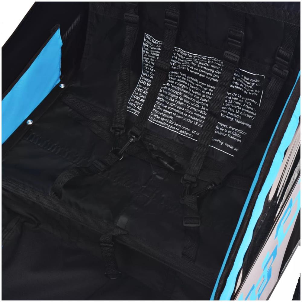 Rimorchio Da Bici Per Bambini Grigio E Blu 30 Kg - Foto 5