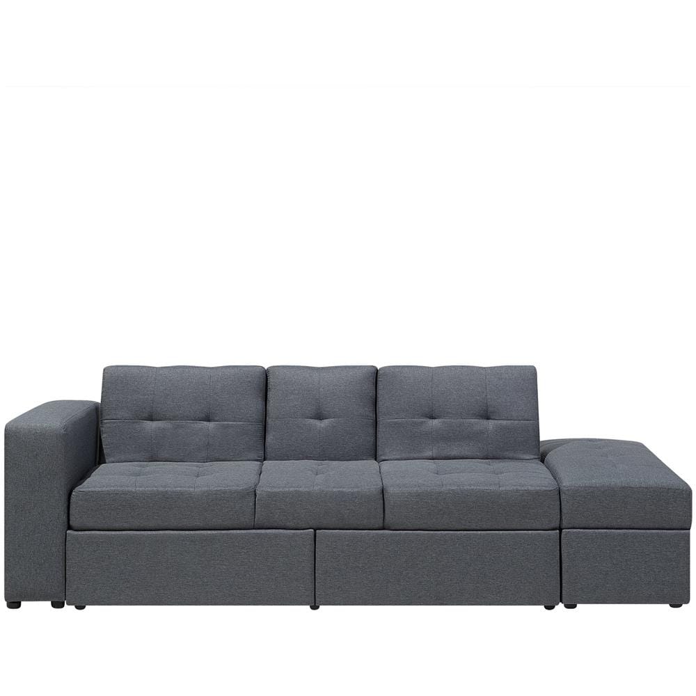 Divano Letto Grigio Scuro Con Cassetti E Ottomano Contenitore Falster - Foto 1