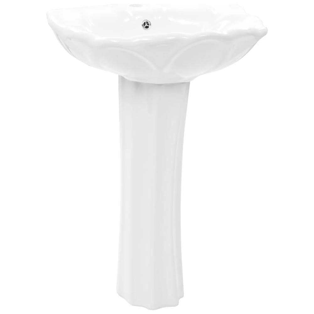 Lavandino A Colonna In Ceramica Bianca 580x510x200 Mm - Foto 2