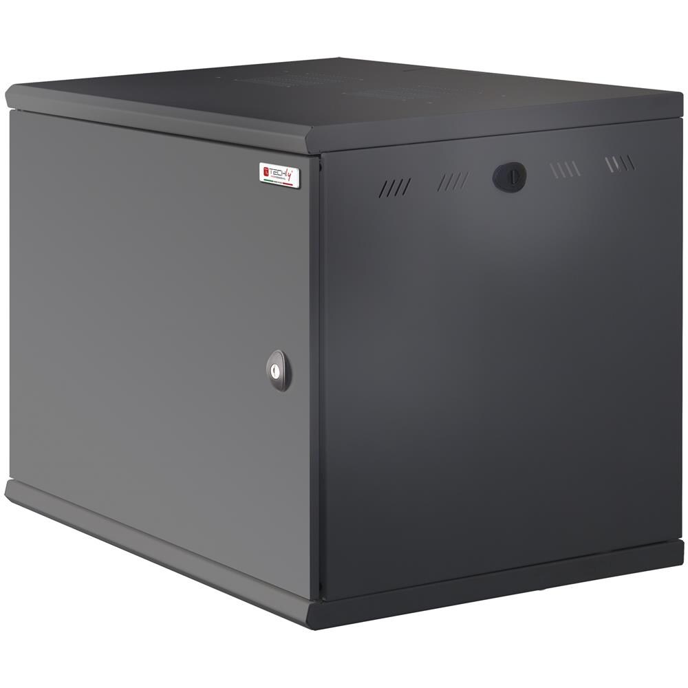 Armadio Rack 19'' A Muro 10u Sezione Unica P 600mm Porta Cieca Nero - Foto 1