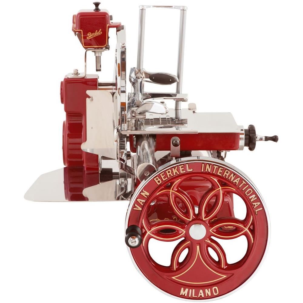 Affettatrice a volano B114 per Salumeria colore rosso profili dorati - lama 319 mm - Con TAG NFC Per Certificato di autenticit? - Made in Italy - Foto 2