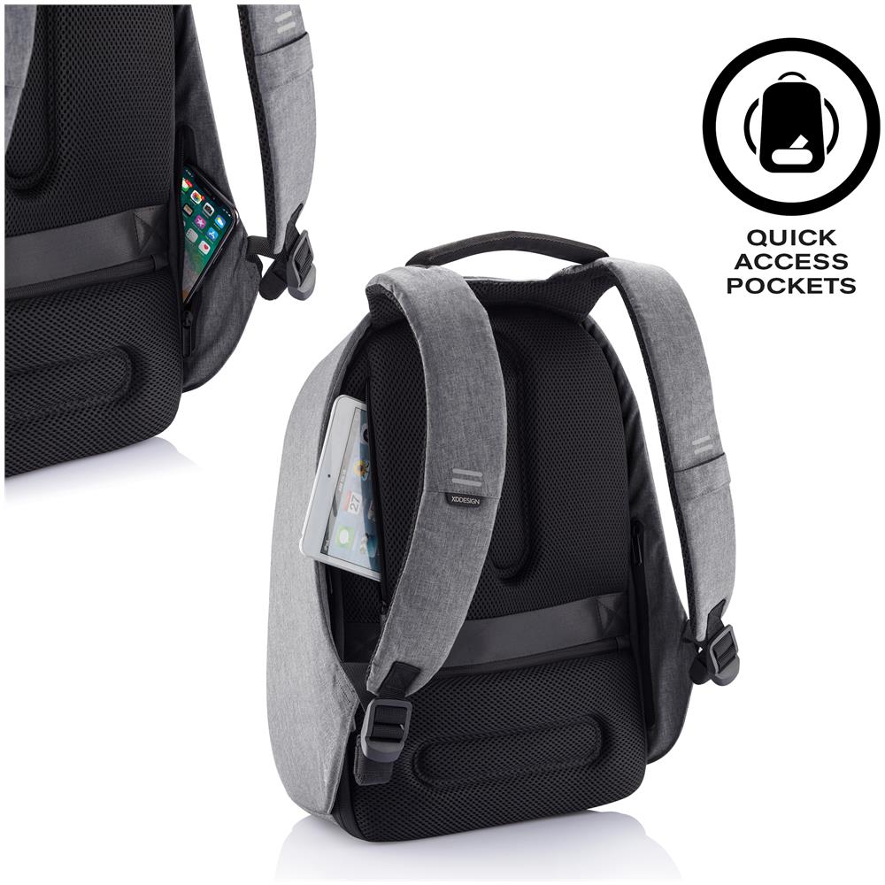 Bobby Hero Regular Zaino Antifurto Usb Grigio (borsa Unisex) - Foto 7