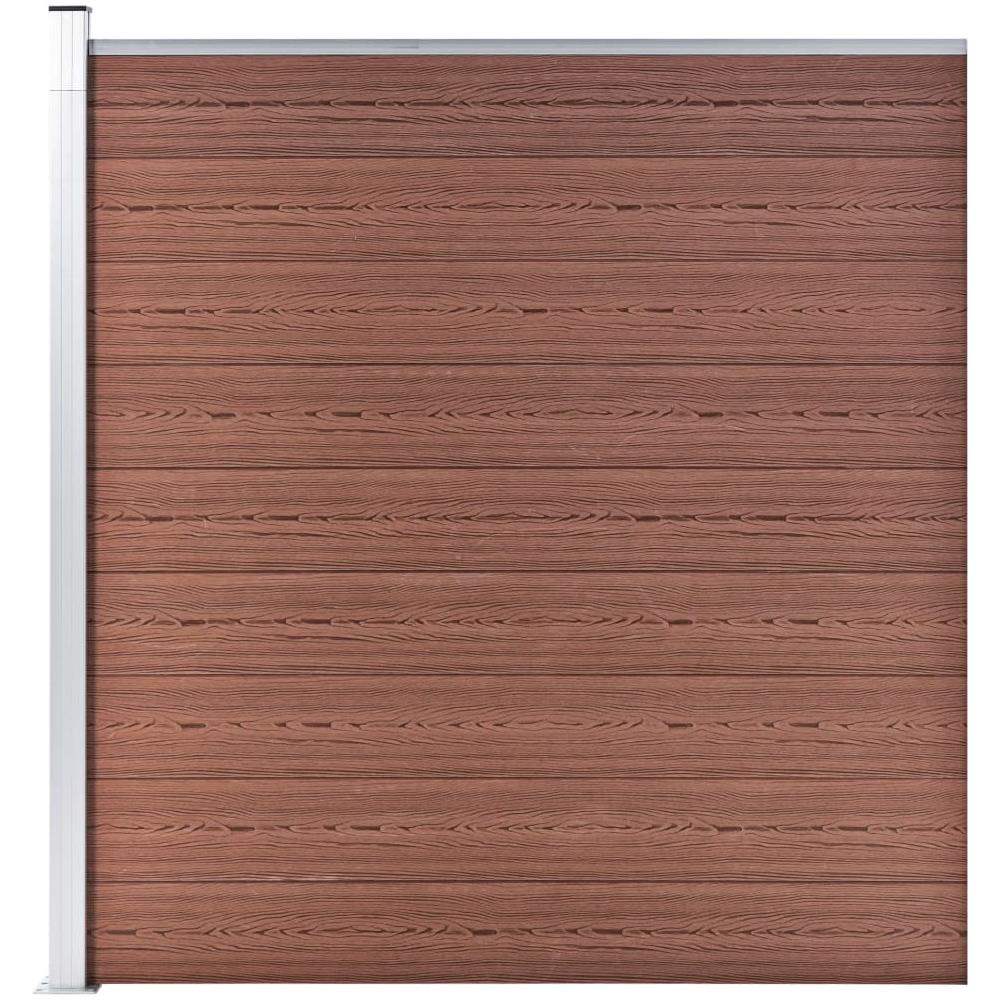 Pannello di Recinzione in WPC 175x186 cm Marrone - Foto 1