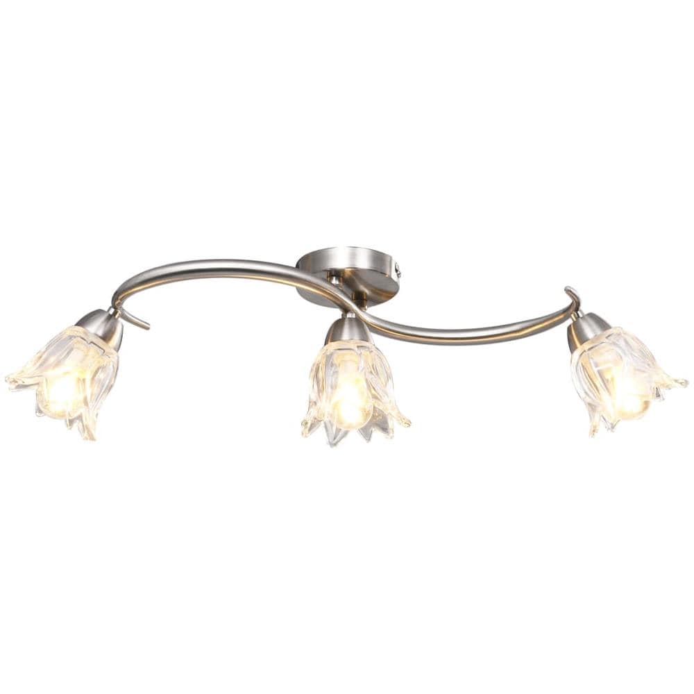 Lampadario Con Paralumi In Vetro Per 3 Lampadine E14 Tulipano - Foto 1