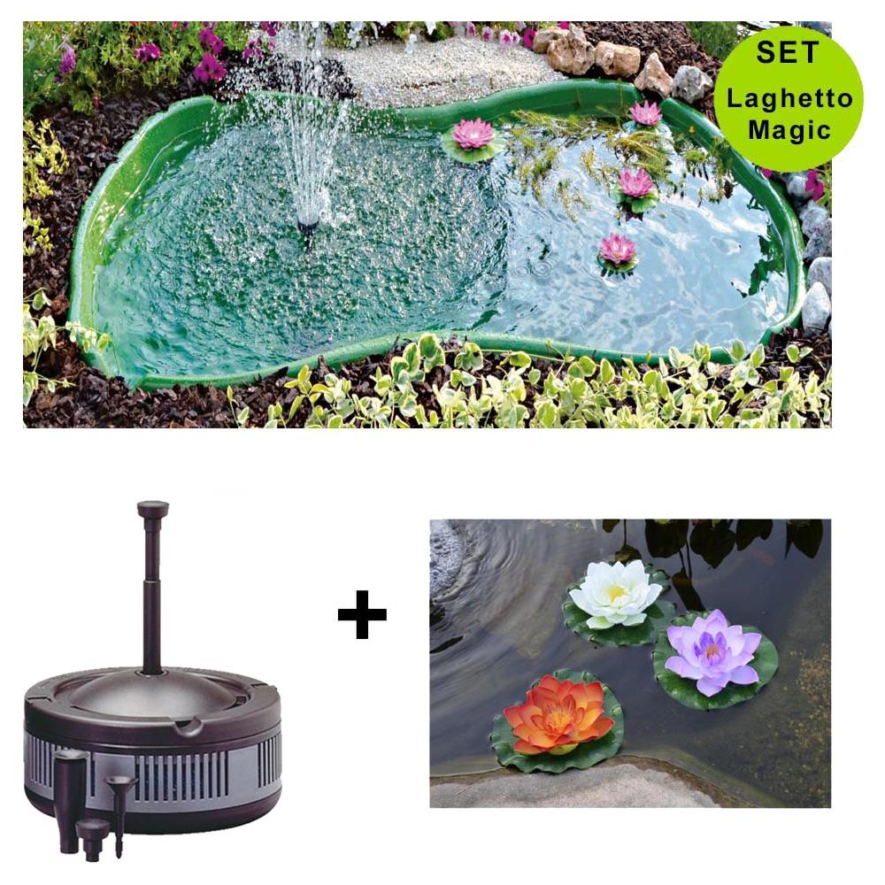 Set Laghetto Per Giardino Da 610 Lt + Pompa Filtro Ecopond 2 + 3 Ninfee Decorative Laghetto Magic - Foto 1