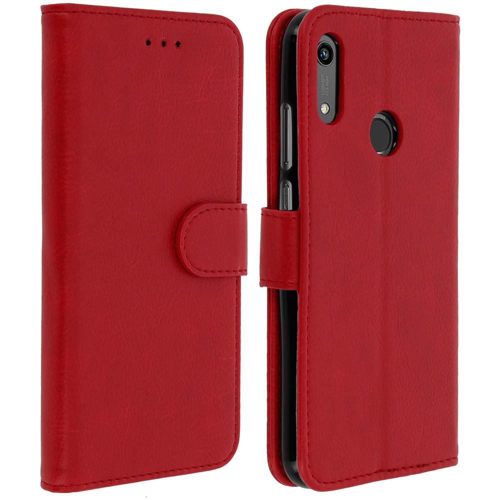 Custodia Honor 8a / Huawei Y6 2019 Portacarte Supporto Cover Silicone - Rosso - Foto 1