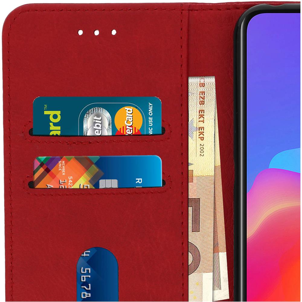 Custodia Honor 8a / Huawei Y6 2019 Portacarte Supporto Cover Silicone - Rosso - Foto 5