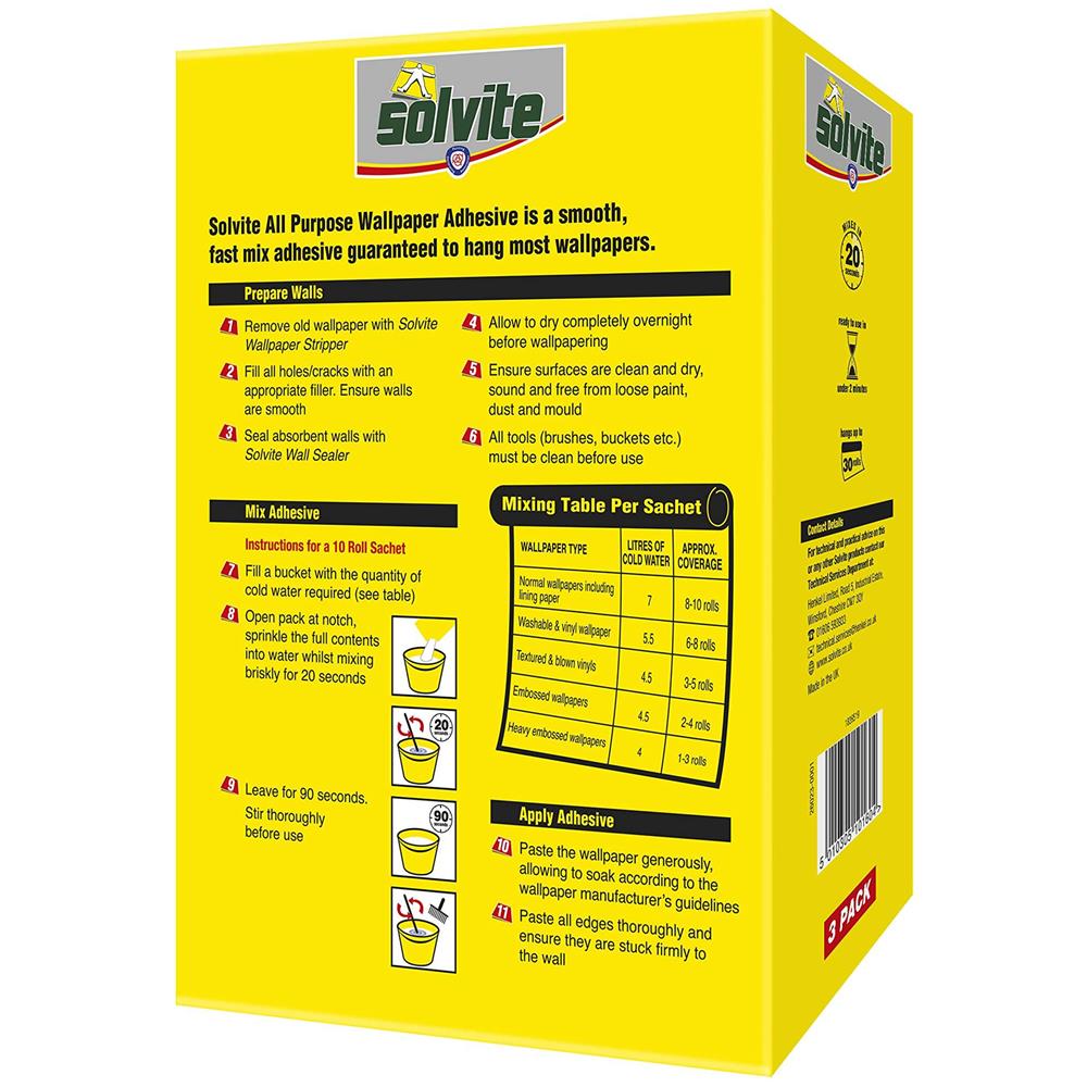 All-purpose Carta Da Parati Adesiva Affidabile Adesivo Per Carta Da Parati All-purpose Adesivo Con Risultati Duraturi Wallpaper Paste Si Blocca Fino A 20 Cilindri (2 X 10 Rotoli Bustine)  - Foto 2