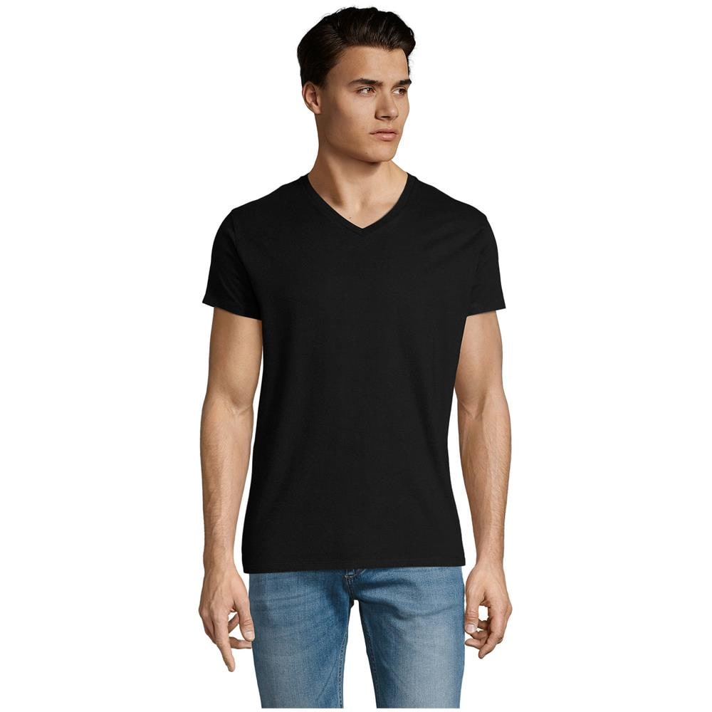 T-shirt Uomo Scollo A V Imperiale Nero Profondo Taglia S - Foto 1