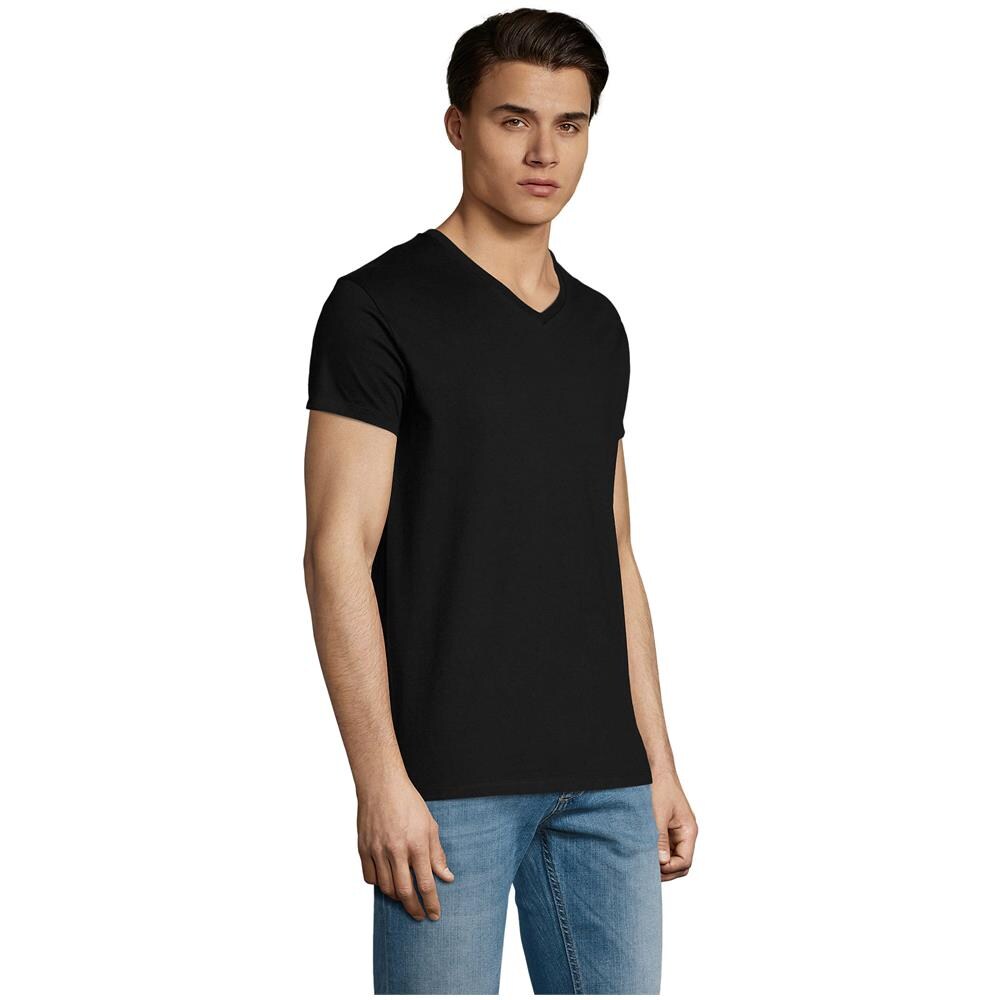 T-shirt Uomo Scollo A V Imperiale Nero Profondo Taglia S - Foto 3