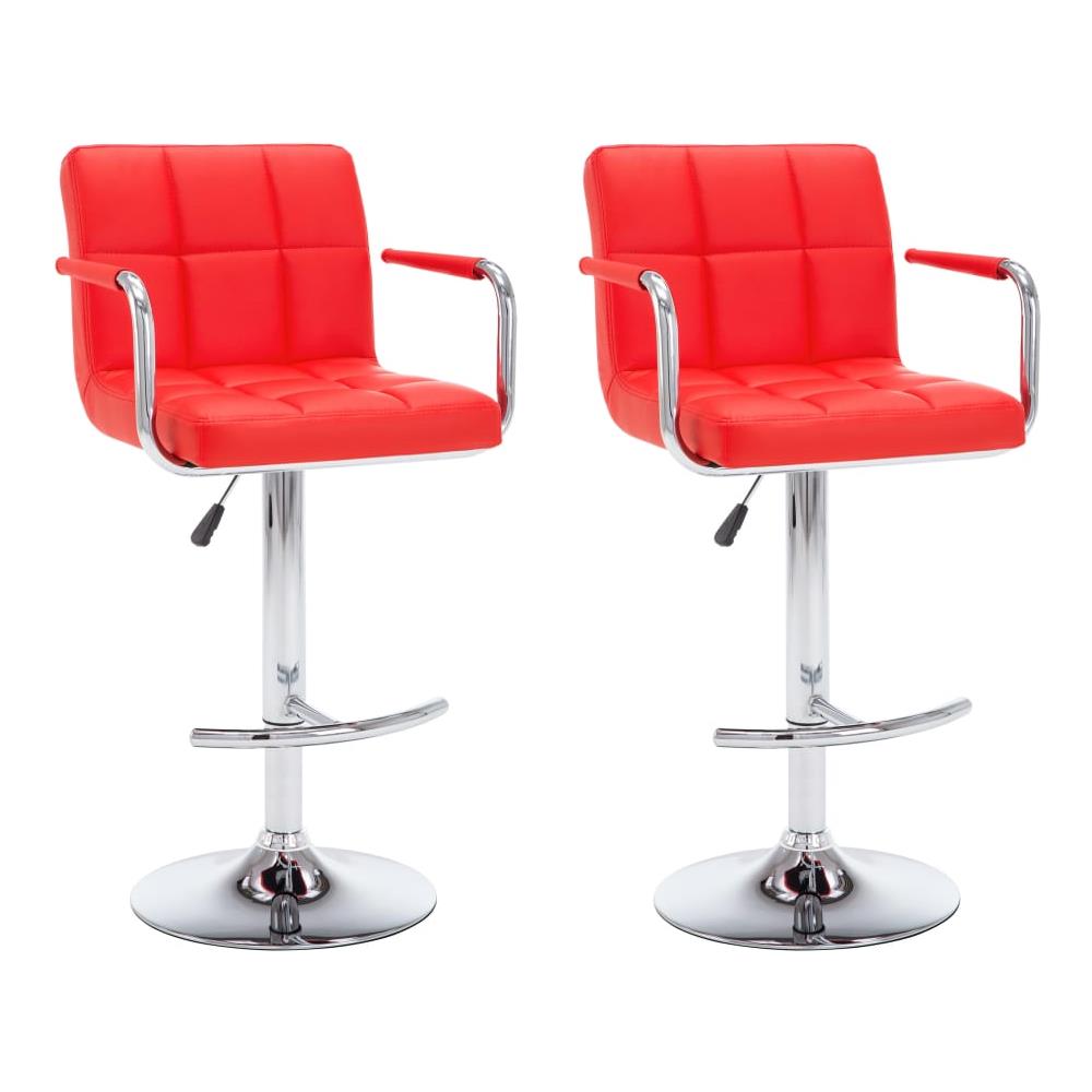 Sgabelli Da Bar 2 Pz Rossi In Similpelle - Foto 2