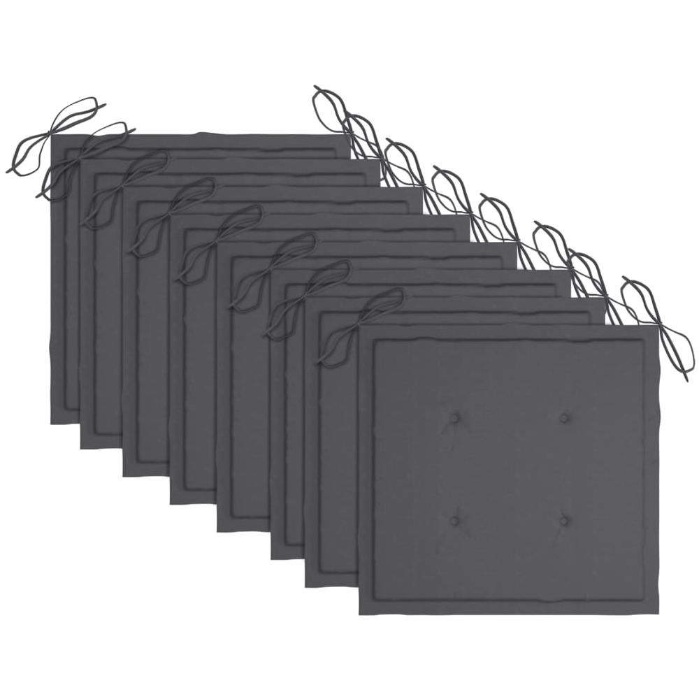 Sedie da Giardino Pieghevoli 8 pz con Cuscini Massello Acacia - Foto 3