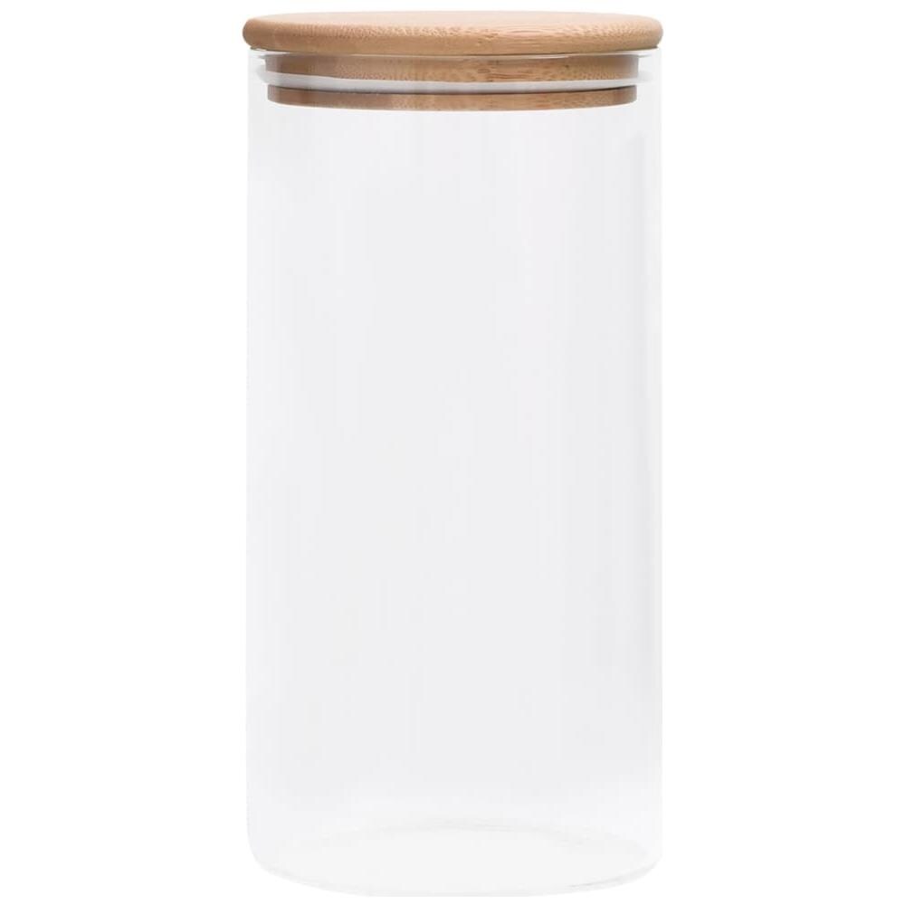 Barattoli di Vetro con Coperchio in Bambù 4 pz 1200 ml - Foto 3
