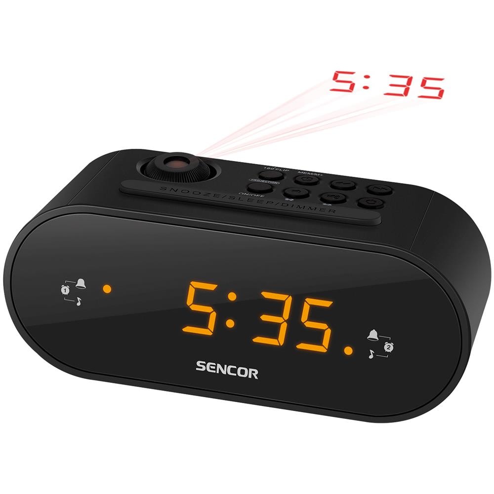 Radiosveglia con Proiettore dell'Ora Proiezione Nero - Foto 1