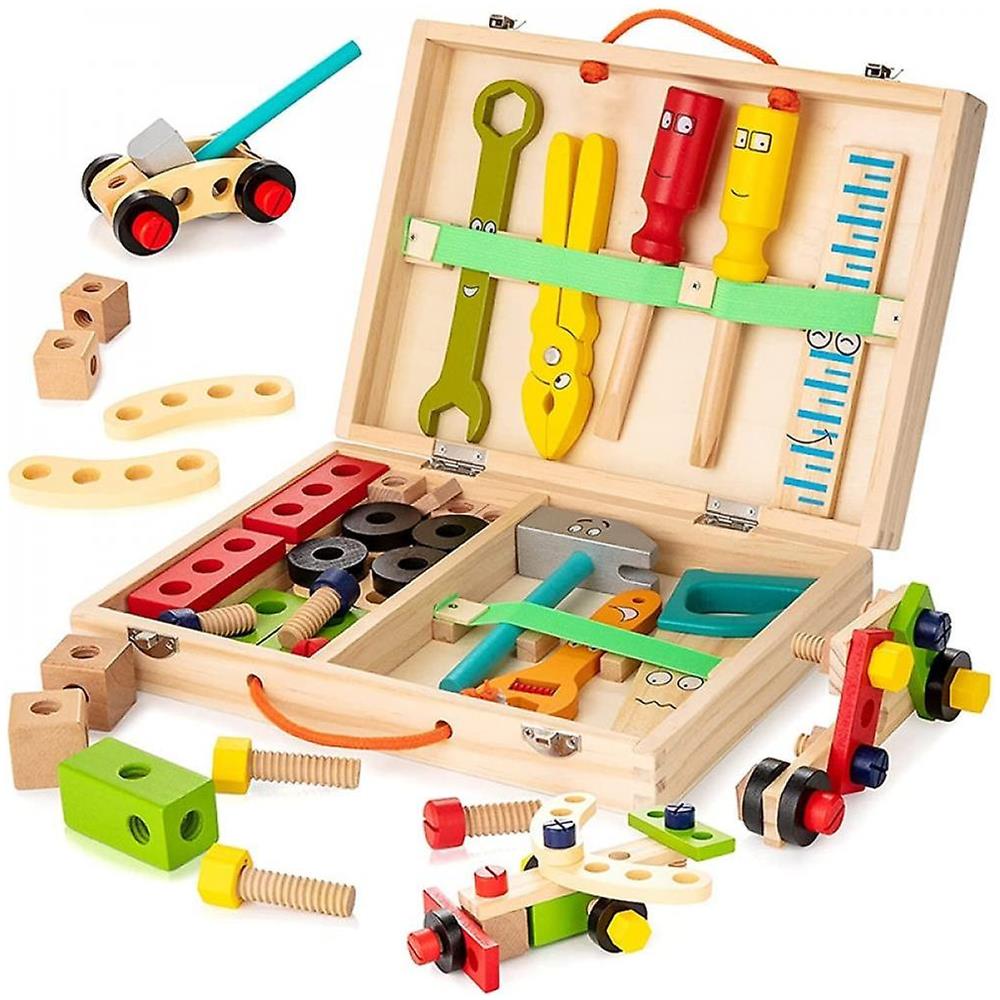 AOOTE Montessori Cacciavite, Attrezzi in Legno Bambini, Cacciavite Giocattoli, Giocattoli di Abilità Motorie, Attrezzi in Legno Bambini Montessori Giochi, per Regalo Bambina Bimbo 3 4 5 6 Anni