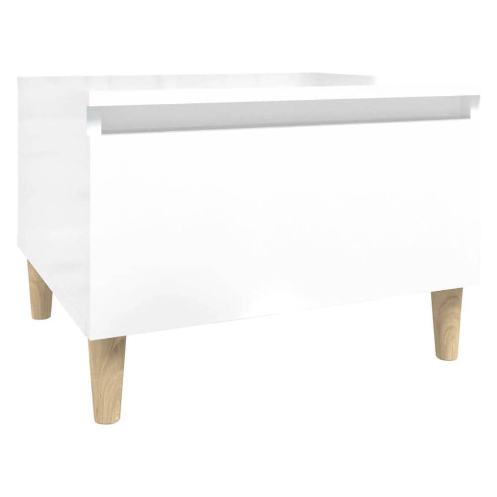 Tavolino Bianco Lucido 50x46x35 Cm In Legno Multistrato - Foto 2