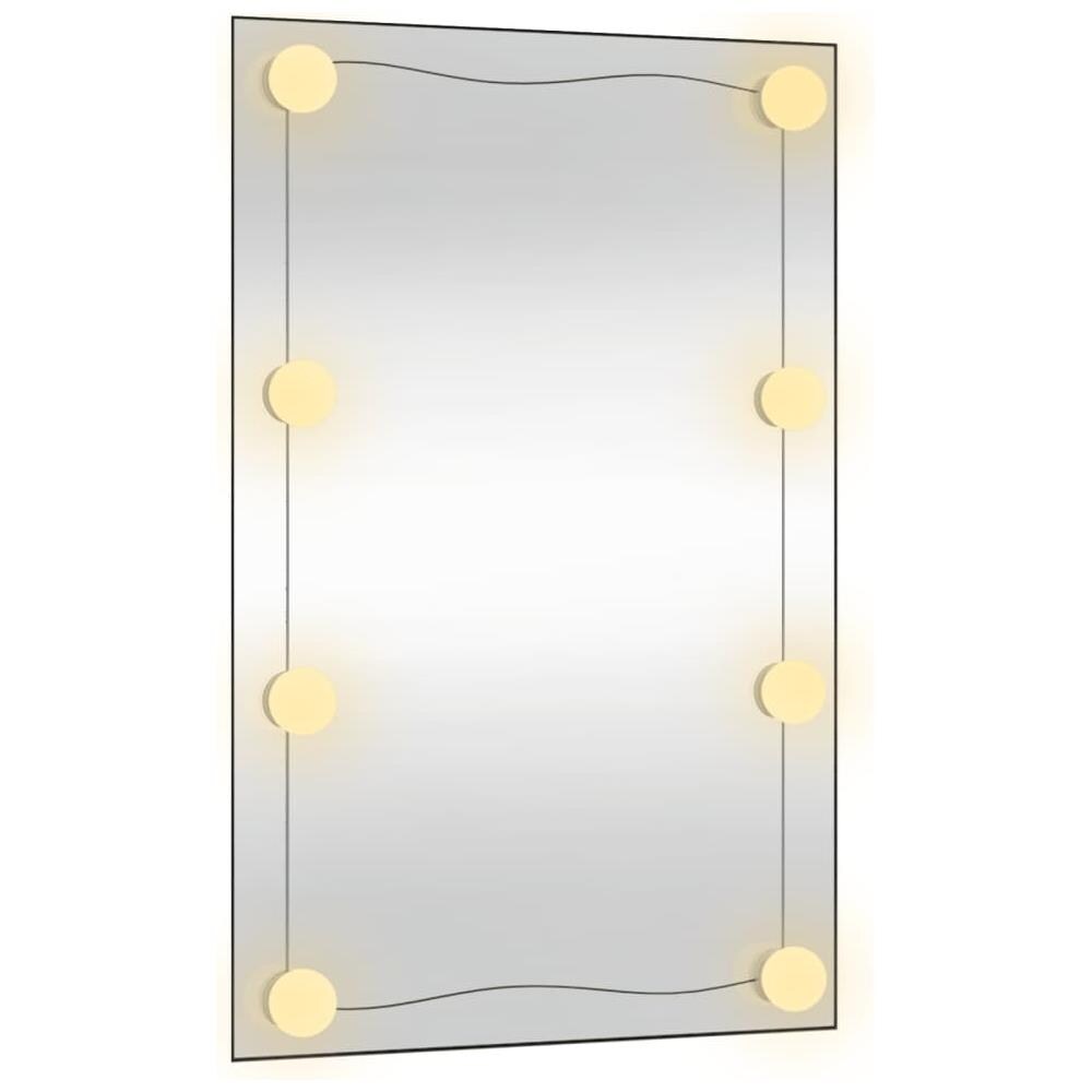Specchio Da Parete Con Luci Led 50x80 Cm Vetro Rettangolare - Foto 2