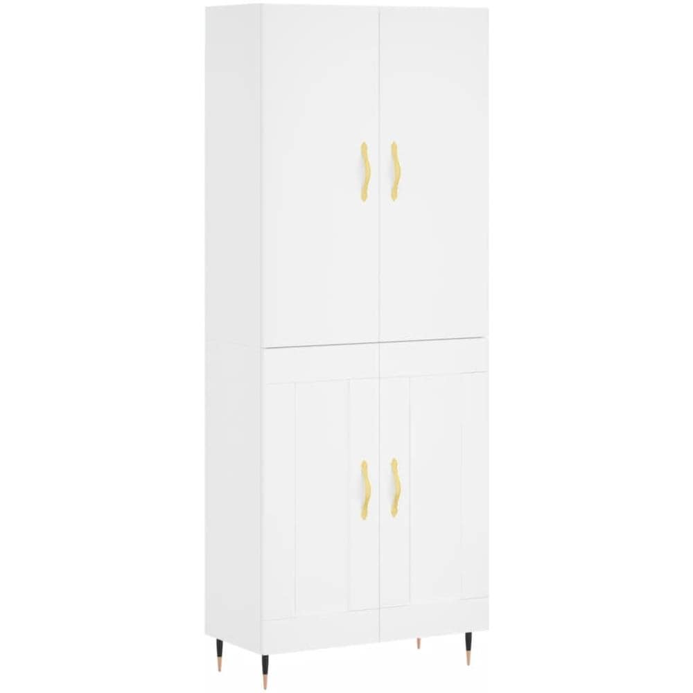 Credenza Bianca 69,5x34x180 Cm In Legno Multistrato - Foto 2