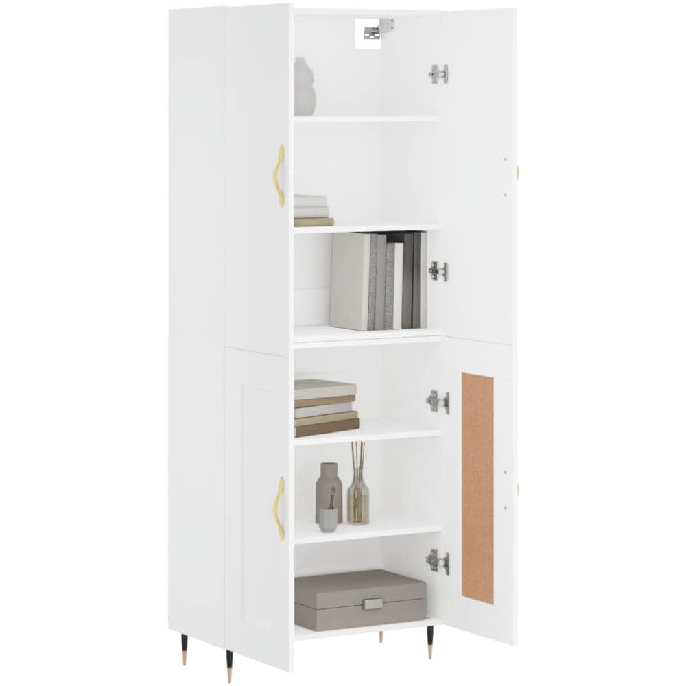 Credenza Bianca 69,5x34x180 Cm In Legno Multistrato - Foto 3