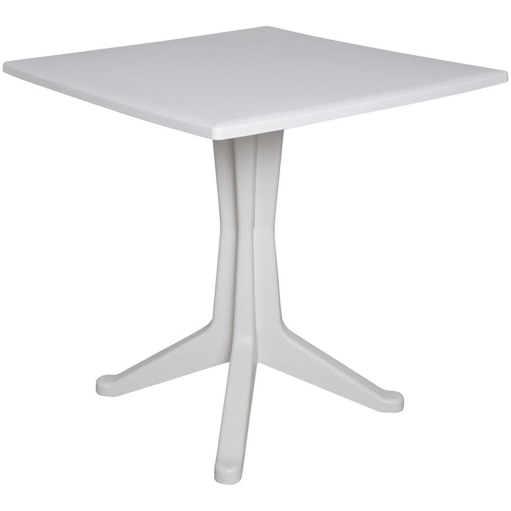 Tavolo Da Esterno Trani, Tavolo Quadrato Fisso, Tavolino Da Giardino Multiuso, 100% Made In Italy, 70x70h72 Cm, Bianco - Foto 1