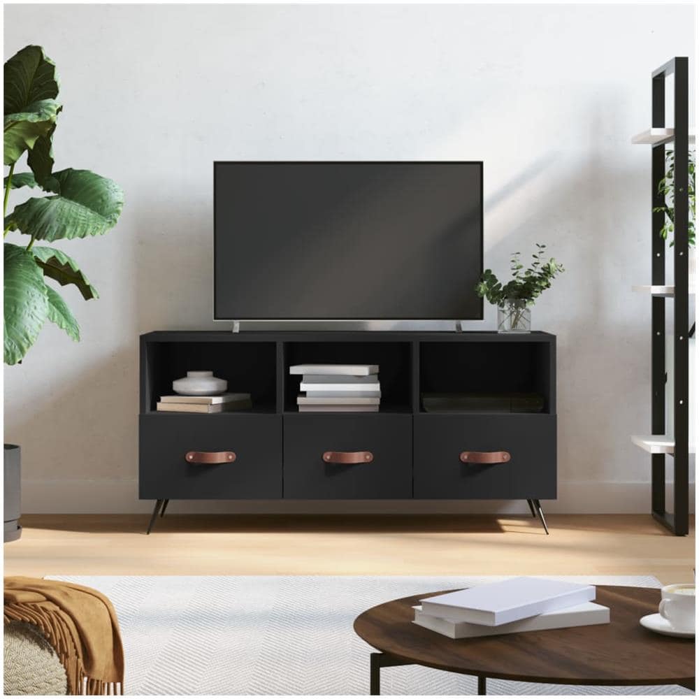 Mobile Porta Tv Nero 102x36x50 Cm In Legno Multistrato - Foto 1