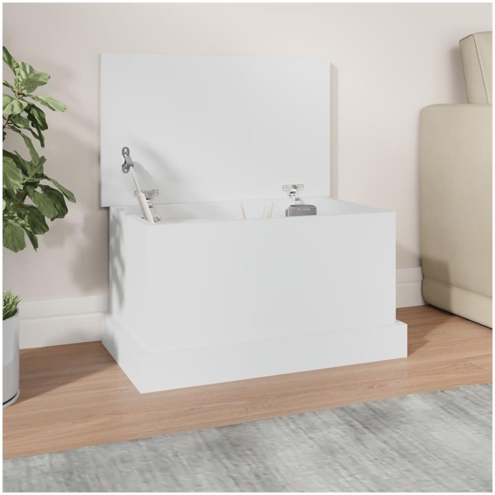 Contenitore Portaoggetti Bianco 50x30x28 cm Legno Multistrato - Foto 1
