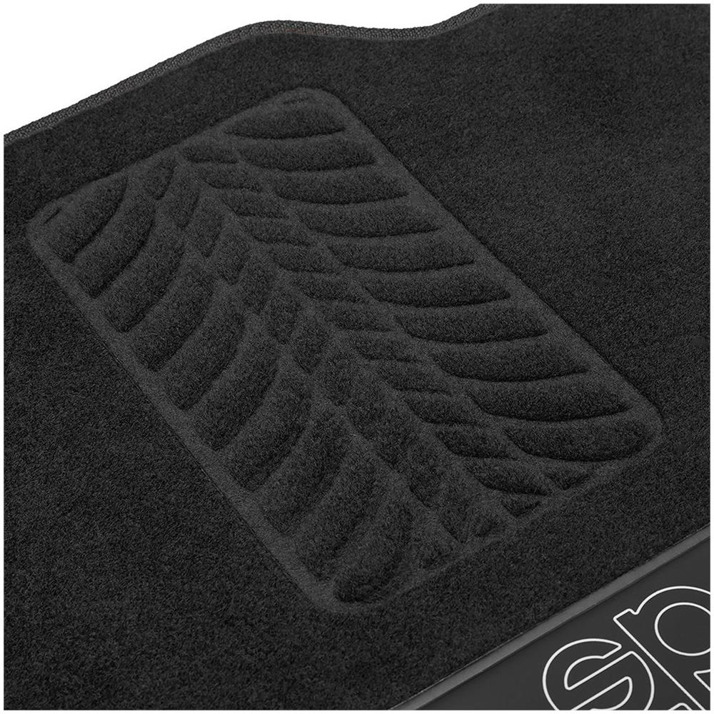 Set 4 Tappetini Neri Universali 2 Anteriori Con Logo E 2 Posteriori Per Auto In Moquette - Foto 2