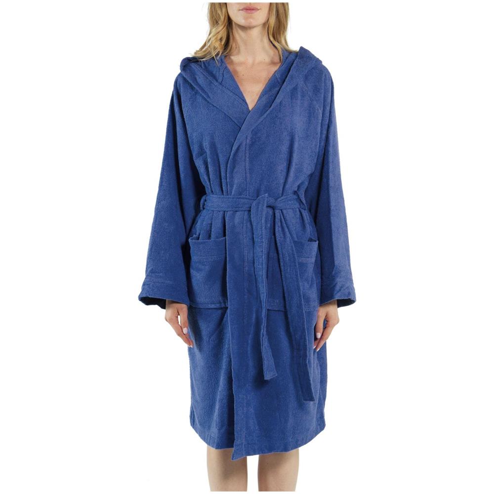 Accappatoio Con Cappuccio Spugnissima Microspugna In Cotone Colore Blu Misura Lxl - Foto 2