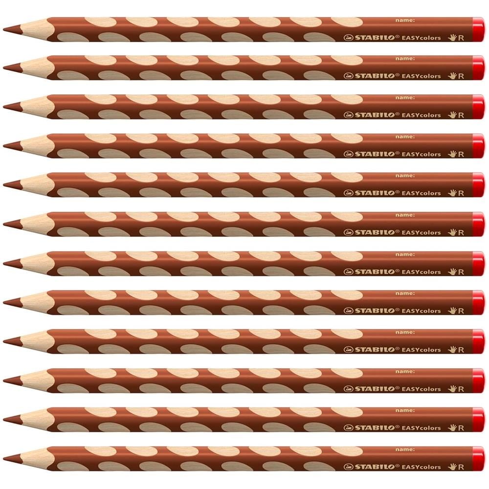 EASYcolors - Matita colorata Ergonomica - per Destrimani - Confezione da 12 - Marrone Chiaro - Foto 1