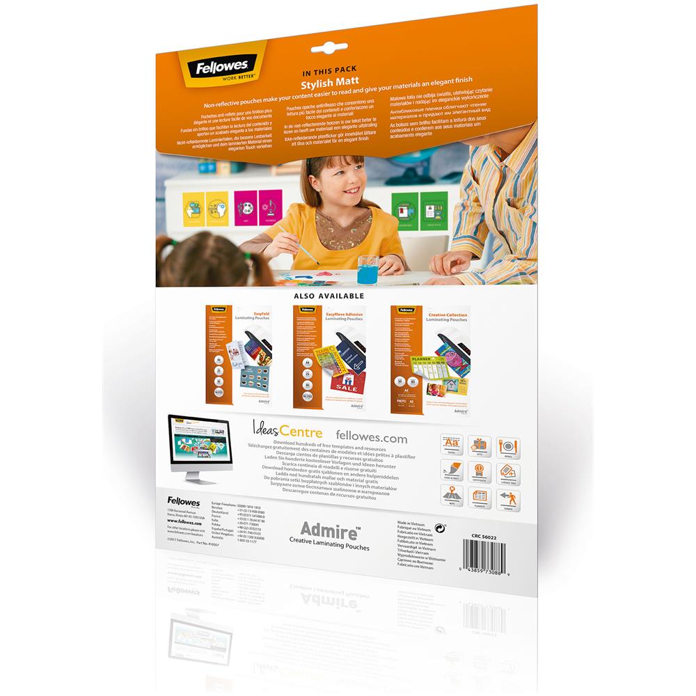 Confezione da 25 Admire Stylish Matt Pouches Opache A3 80mic 5602201 - Foto 2