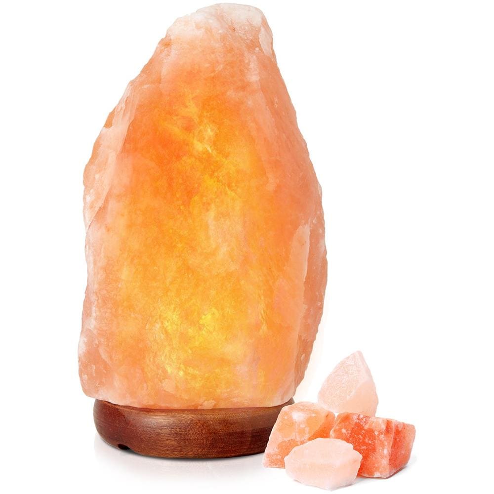 Lampada Di Sale Himalayano (3-5 Kg) Con Varialuce, Completamente Naturale E Realizzata A Mano Con Base In Legno - Foto 6