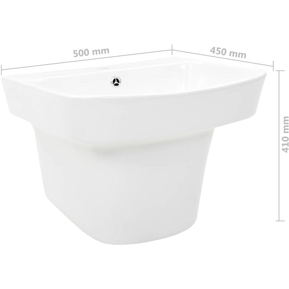 Lavabo A Parete In Ceramica Bianco 500x450x410 Mm - Foto 7