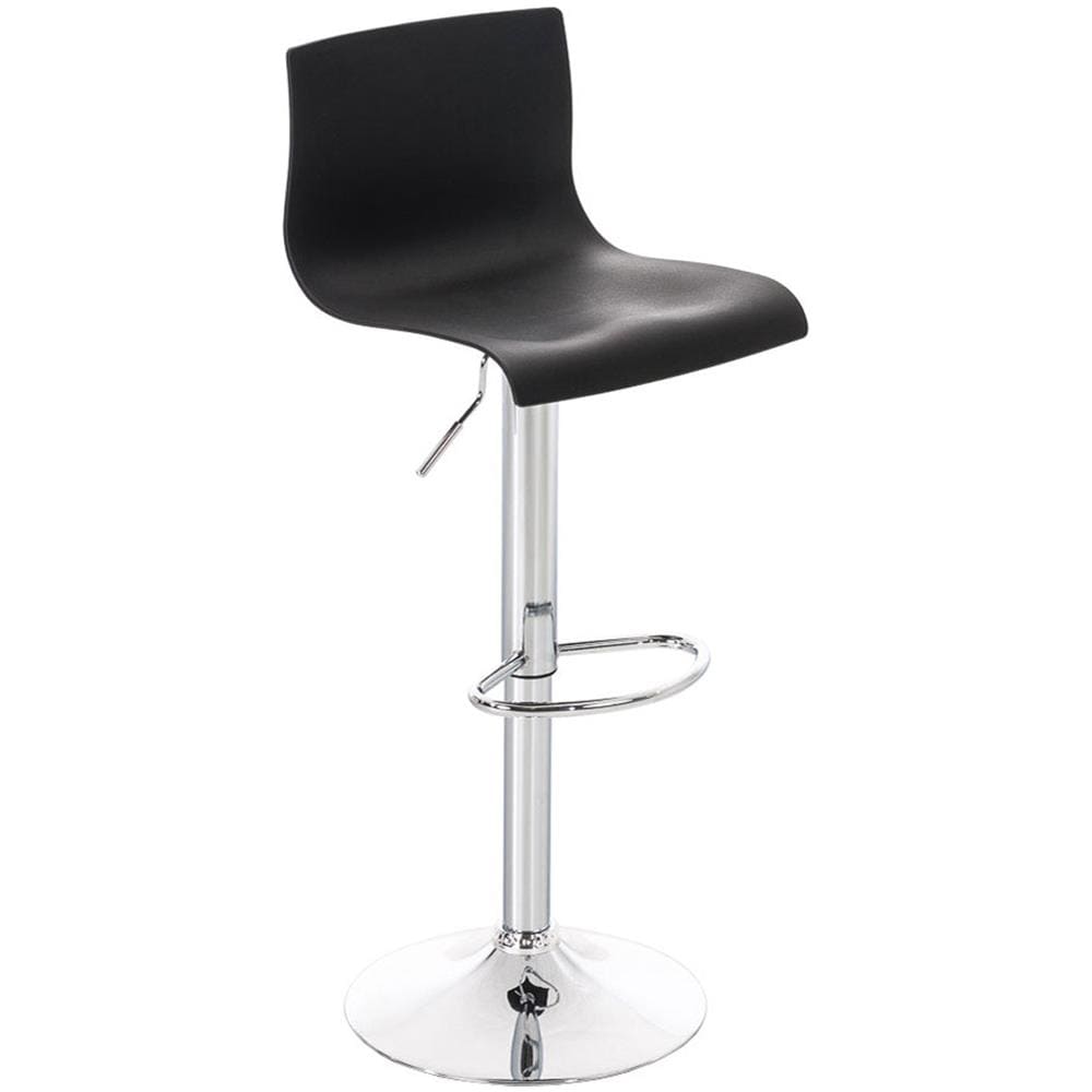 Sgabello Alto Hoover in Polipropilene E Metallo I Sgabello Bar Design Regolabile 59-80 CM I Sedia Sgabello Girevole 360°con Schienale Nero - Foto 1