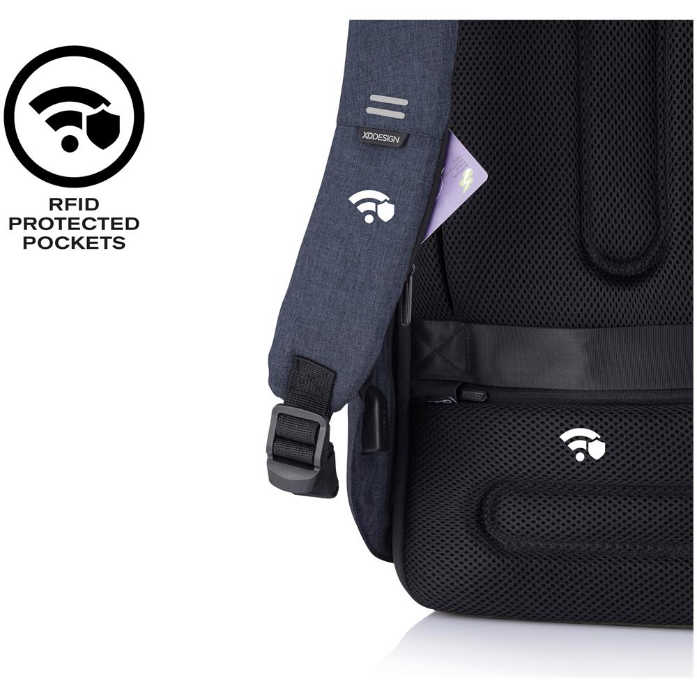 Bobby Hero Regular Zaino Antifurto Usb Blu Scuro (borsa Unisex)  - Foto 8
