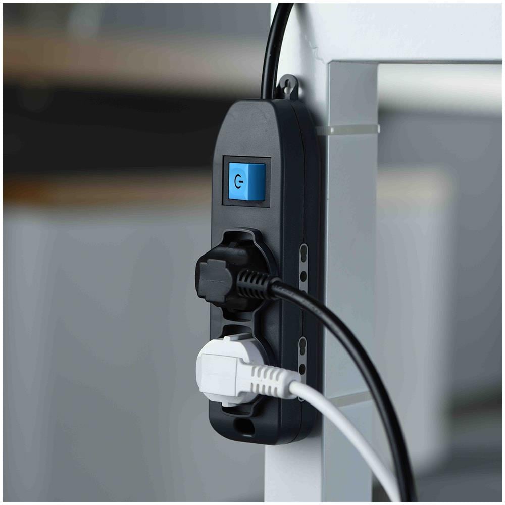 62050 Multipresa 6 Posti 2 Schuko E 4 Bivalenti 10/16a, Nero, Cavo 3 Mt - Foto 3