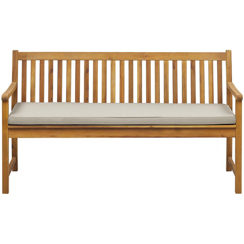 Panca Da Giardino In Legno Di Acacia Con Cuscino Beige 160 Cm Vivara - Foto 1
