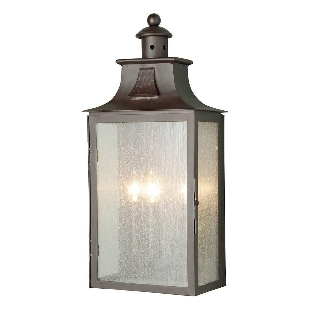 Lanterna Da Parete Per Esterno 3 Luci Light Bronzo Antico Ip44, E14 - Foto 1