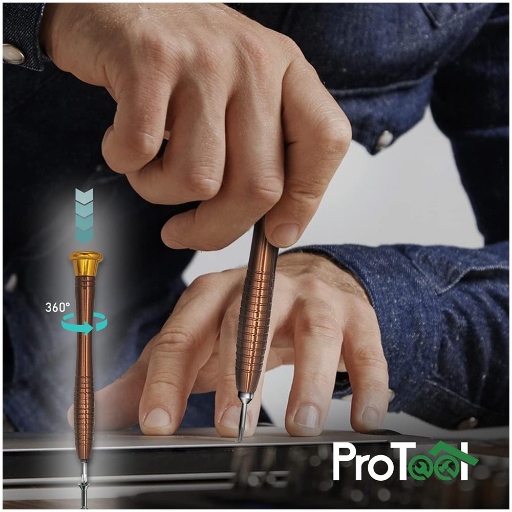 Set Cacciaviti Precisione, Protool Mini Cacciaviti 27 In 1 Professionale, Kit Mini Cacciaviti Riparazioni Per Occhiali, Orologio, Iphone, Ipad, Smartphone, Pc, laptop, Tablet, elettronica, 2 Leve - Foto 2