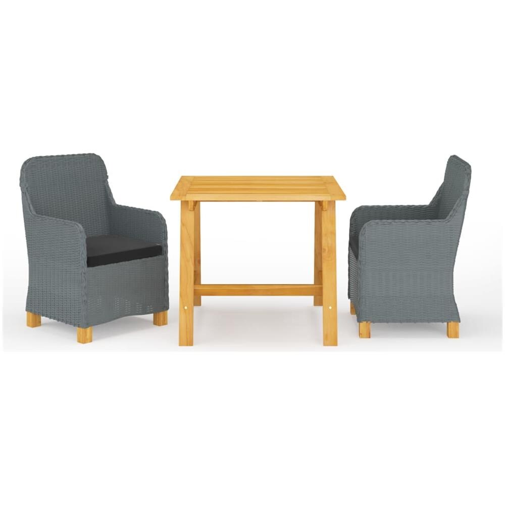 Set Mobili da Pranzo per Giardino 3 pz Grigio Chiaro - Foto 1