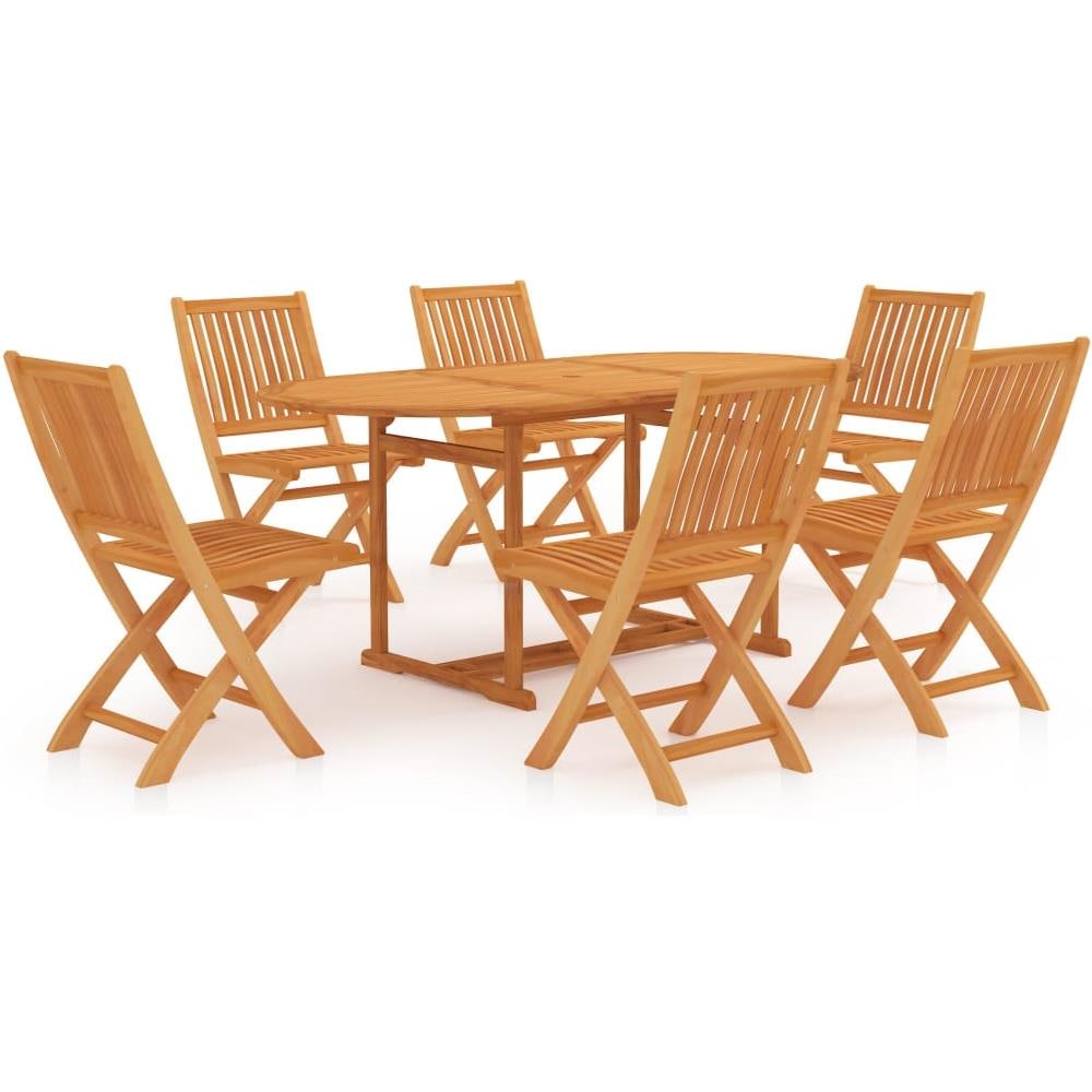 Set da Pranzo da Giardino 7 pz in Legno Massello di Teak - Foto 1