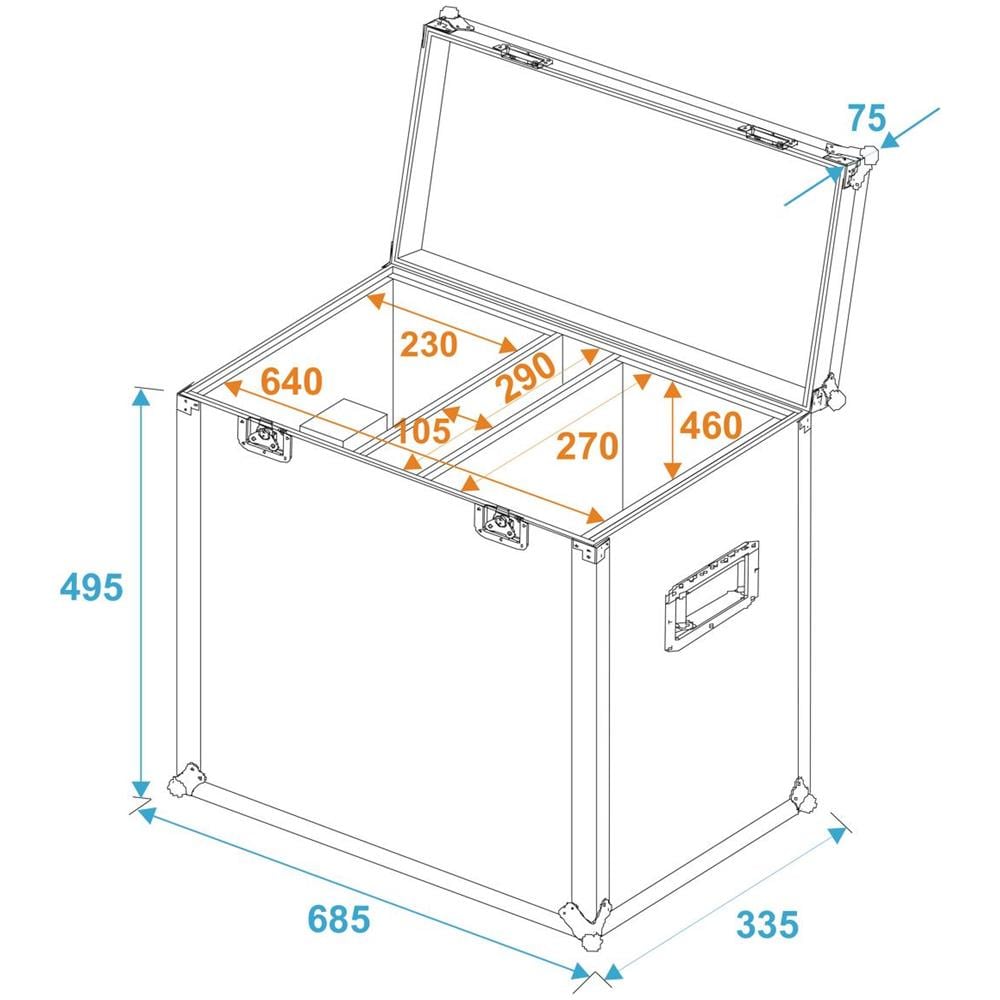 Flightcase In Alluminio Imbottito Per 2 Teste Mobili Tsl 750 / tsl-1200 - Foto 2