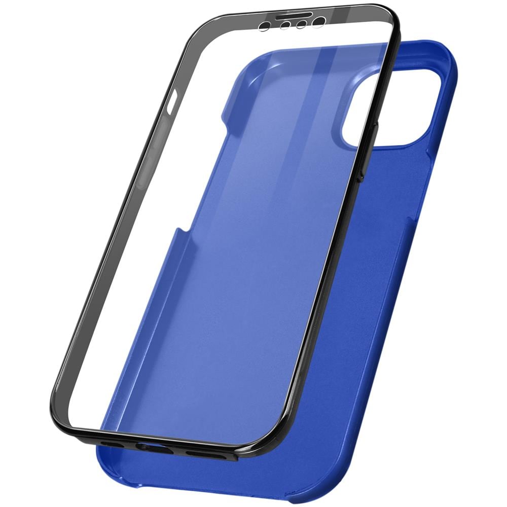 Cover Iphone 13 Pro Retro Rigido E Fronte Flessibile - Blu - Foto 1