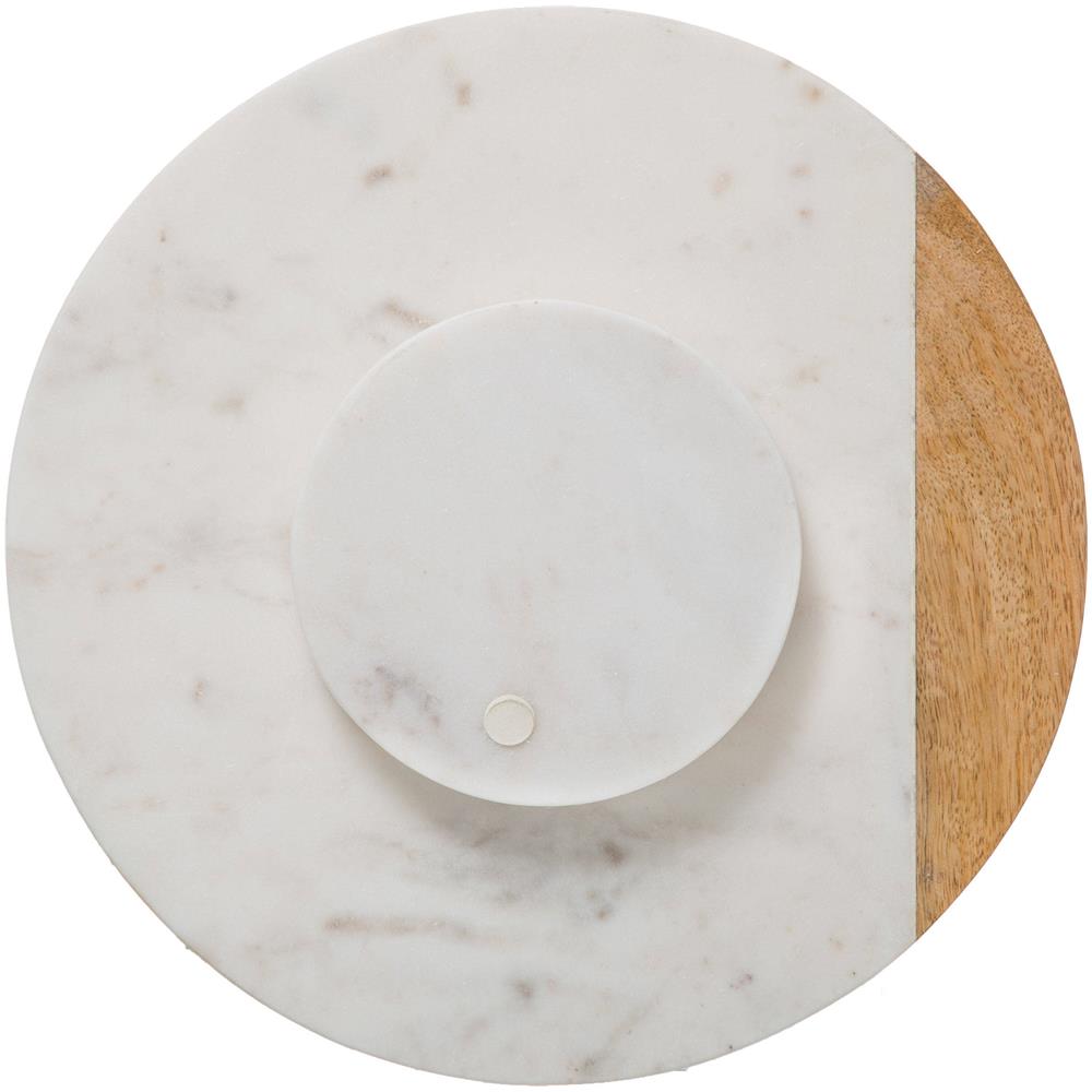 Vassoio Girevole Geom Hygge, Ø 30 Cm, Marmo, Bianco - Foto 3