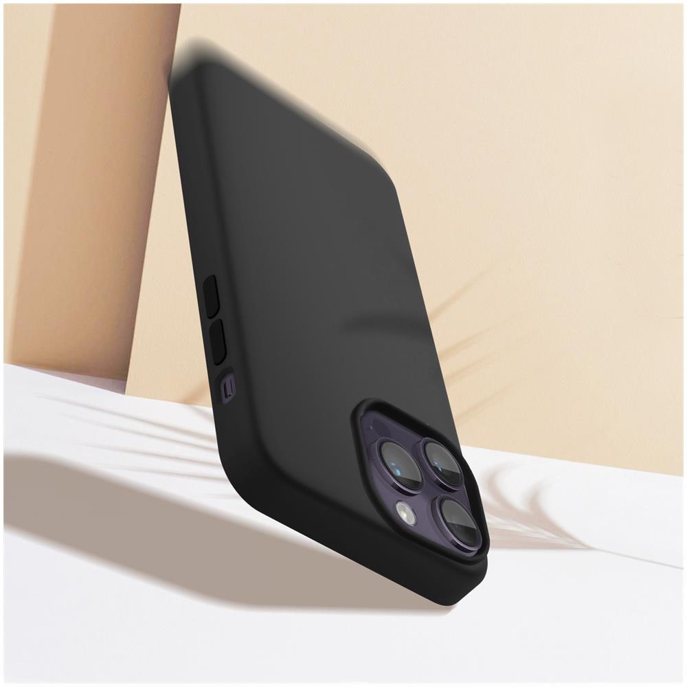 Cover Per Iphone 14 Pro Ibrida Semirigida Sottile Leggera Nera - Foto 2