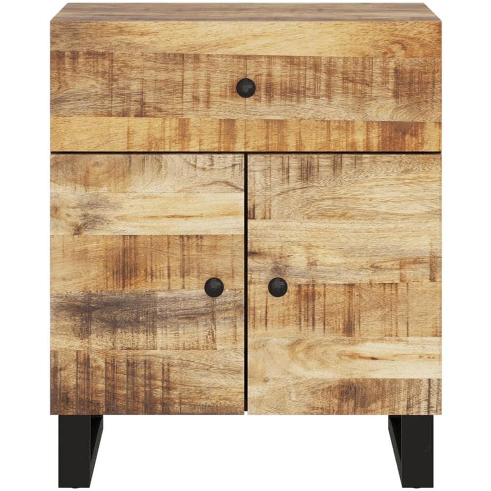 Comodino 50x33x60cm Legno Massello Di Mango E Legno Multistrato - Foto 3