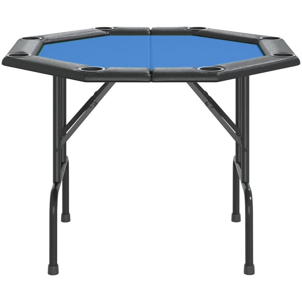 Tavolo Da Poker Pieghevole 8 Giocatori Blu 108x108x75 Cm - Foto 3