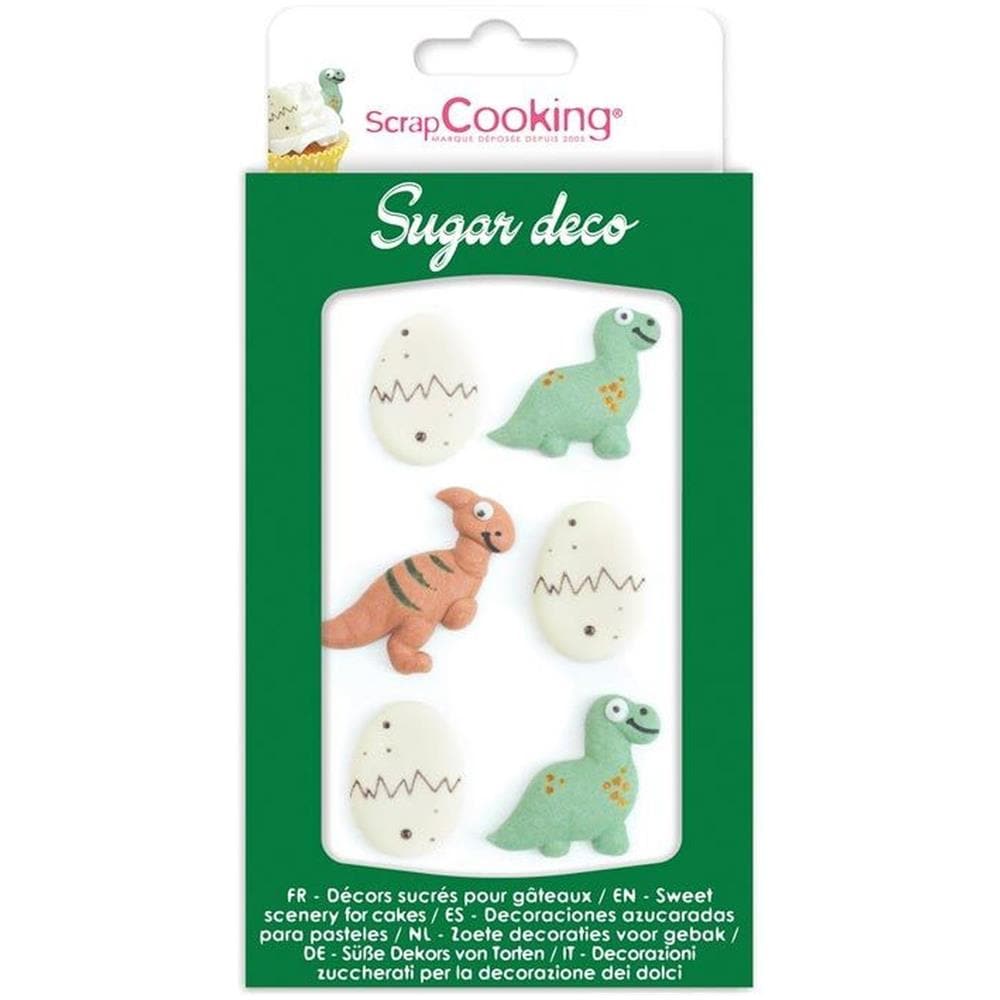 12 Dolci Decorazioni Di Dinosauri - Verde, Bianco E Marrone - Foto 1