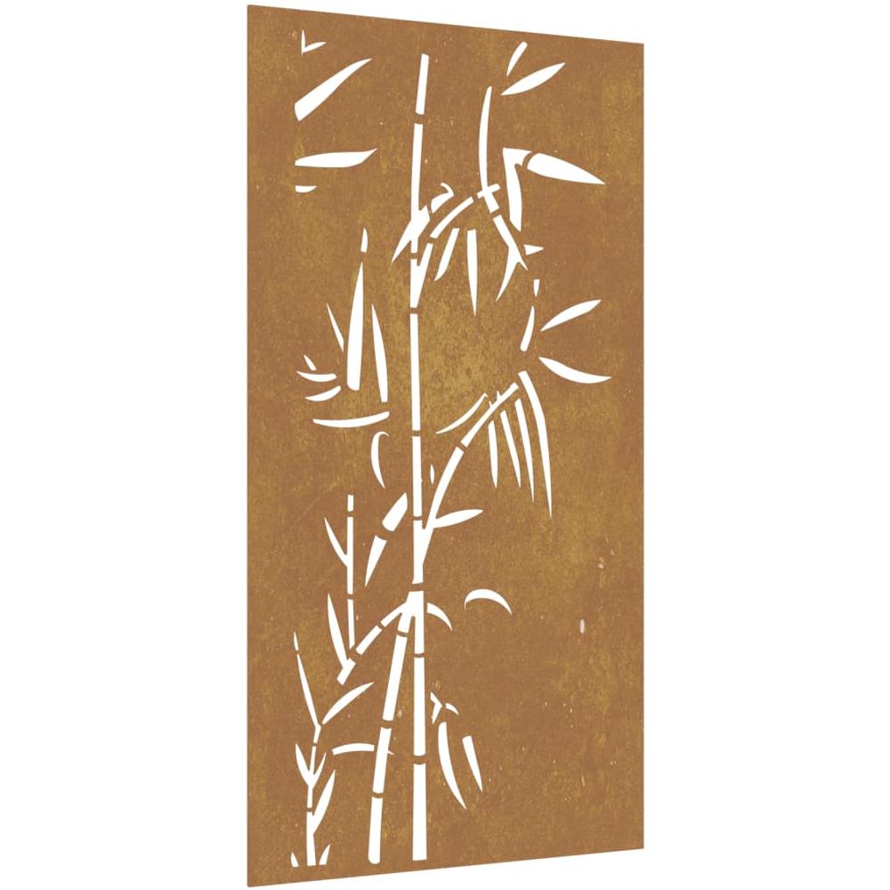 Decorazione Muro Da Giardino 105x55 Cm Bambù In Acciaio Corten - Foto 2