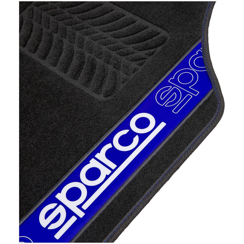 Set 4 Tappetini Neri E Blu Universali 2 Anteriori Con Logo E 2 Posteriori Per Auto In Moquette - Foto 3