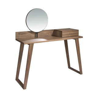 Ángel Cerdá Cassettiera Alta In Legno Noce Naturale 59x45x120 Cm - 4 Cassetti Con Chiusura Ammortizzata, Comò Stretto Per Camera